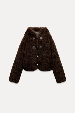 Faux Fur Crop Toggle Coat