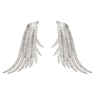 Ana Khouri Diamond Ear Climbers Earring in 18k White Gold 3.00 Ctw