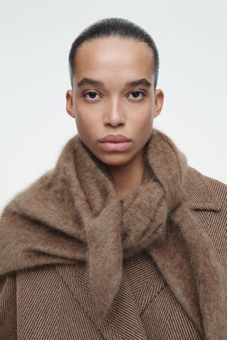 Pure Brushed-Cashmere Triangle Scarf