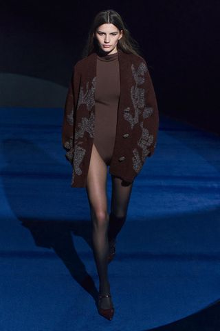 Knit Coat With Metallic Thread