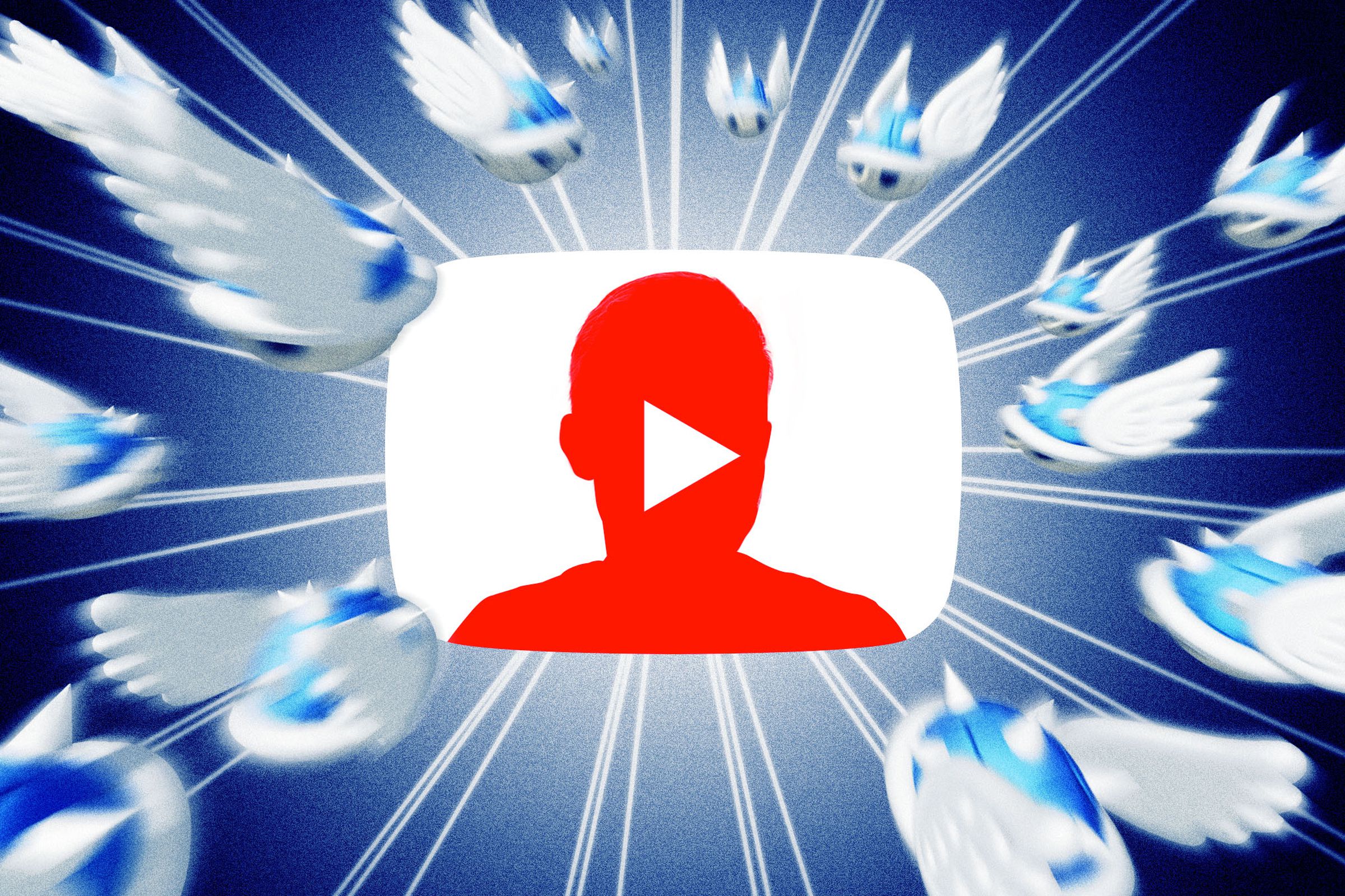 Photo collage of Blue shells from Mario Kart launching at an anonymous figure.