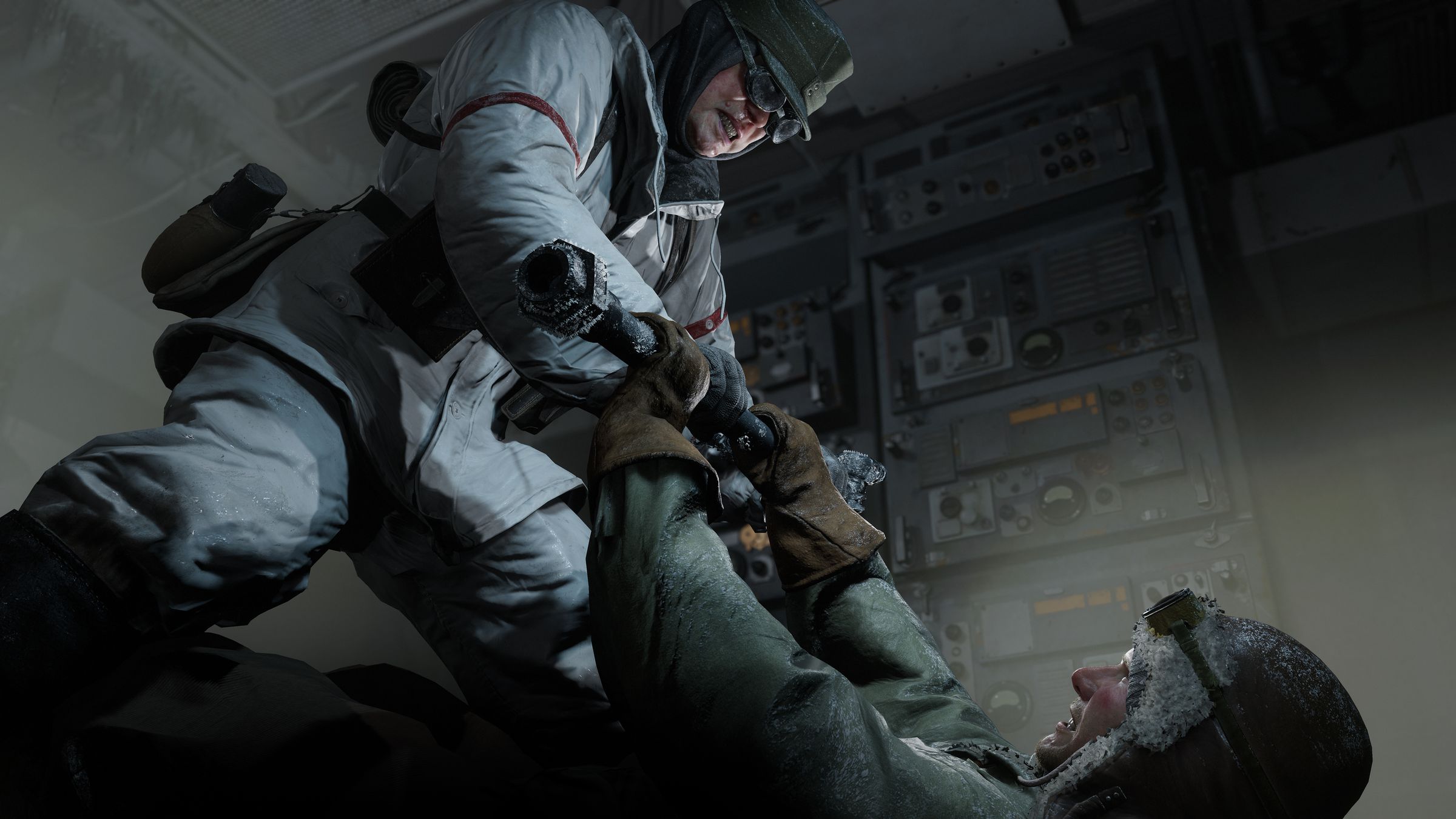 Screenshot from Indiana Jones and the Great Circle featuring Indiana struggling against a Nazi soldier.