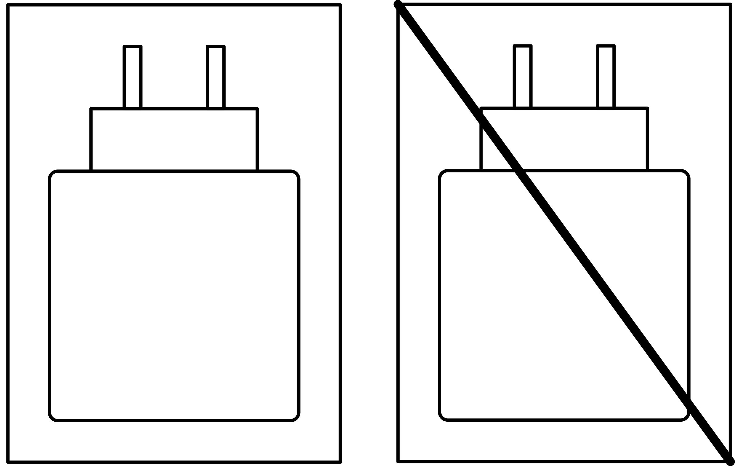 Pictograms showing whether a charger is or is not included in the box. Although companies can choose their own design, these icons will have to be shown for every relevant purchase. 