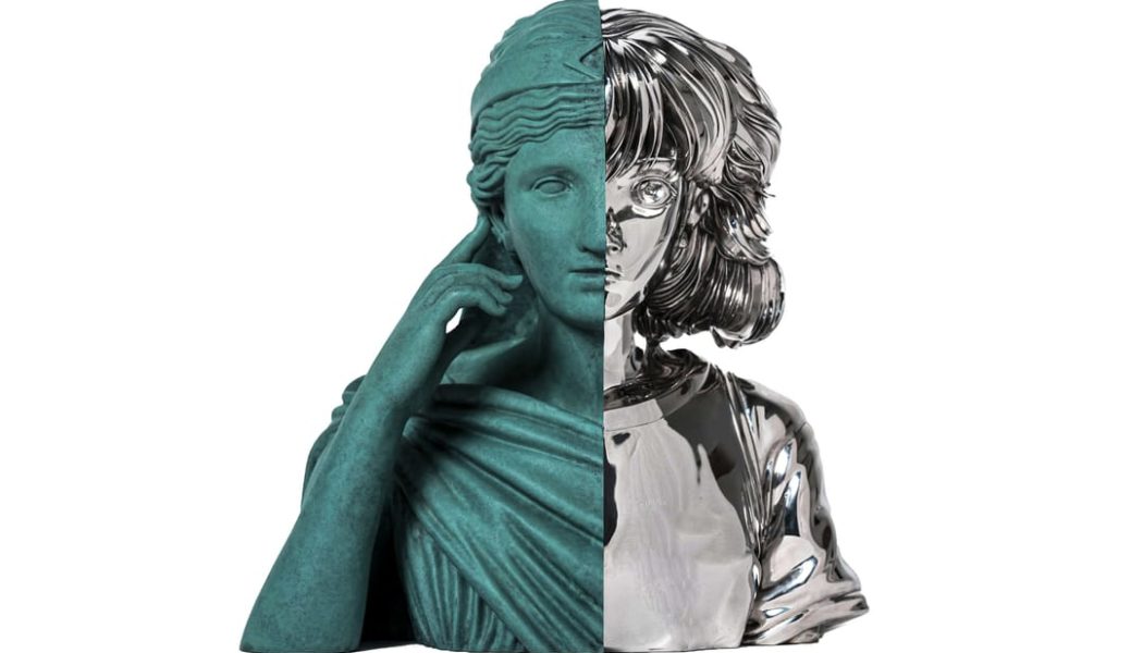 Anime and Antiquity Collide in Daniel Arsham's 'SPLIT BUST' Sculpture