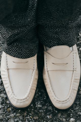 Gathered Leather Loafers