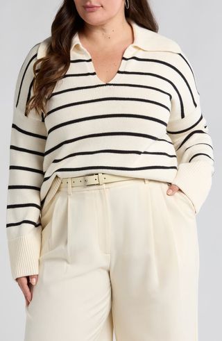 Stripe Cotton & Cashmere Sweater