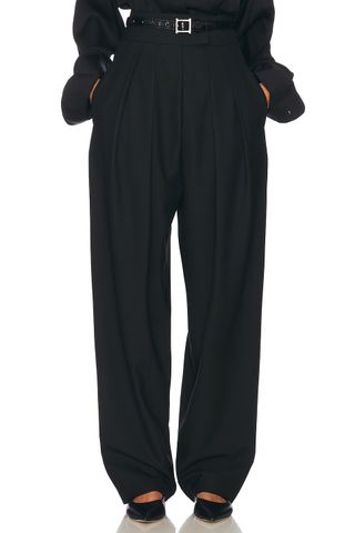High Waist Pleated Suit Trouser
