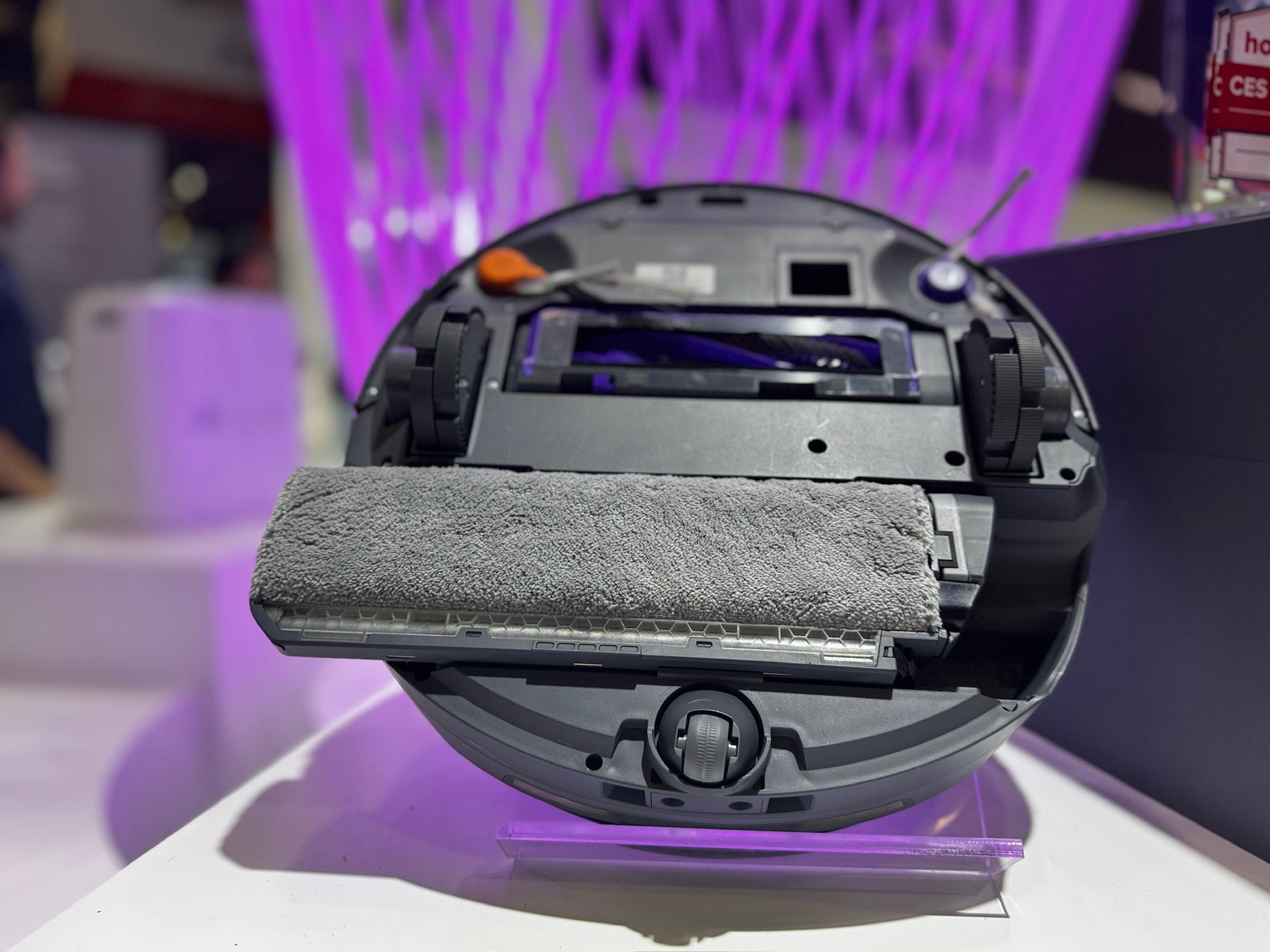 The newest Narwal, the Narwal Flow, adds a roller mop that can extend to get into corners and along edges.