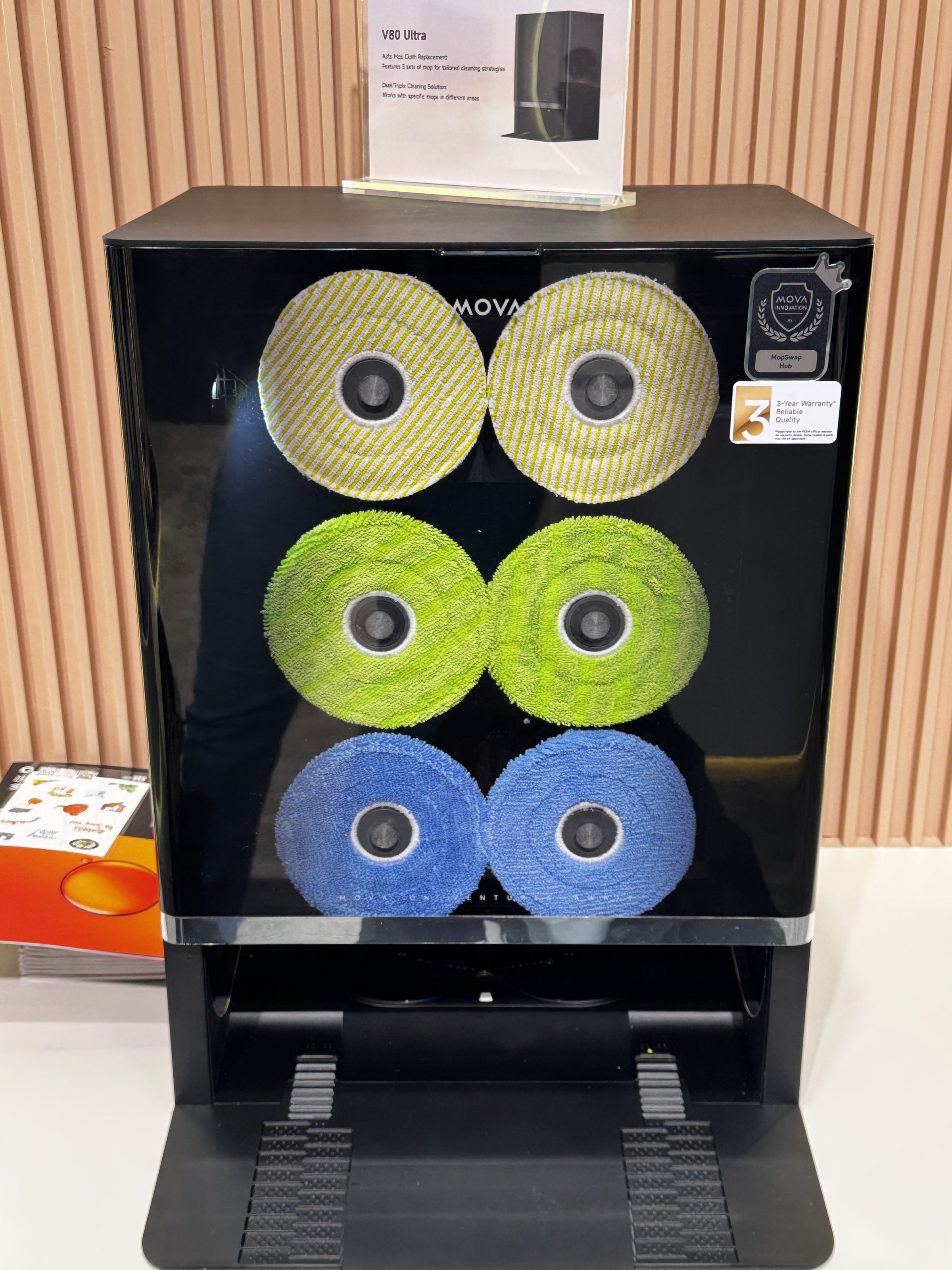 New brand Mova showed off a mop-swapping station.