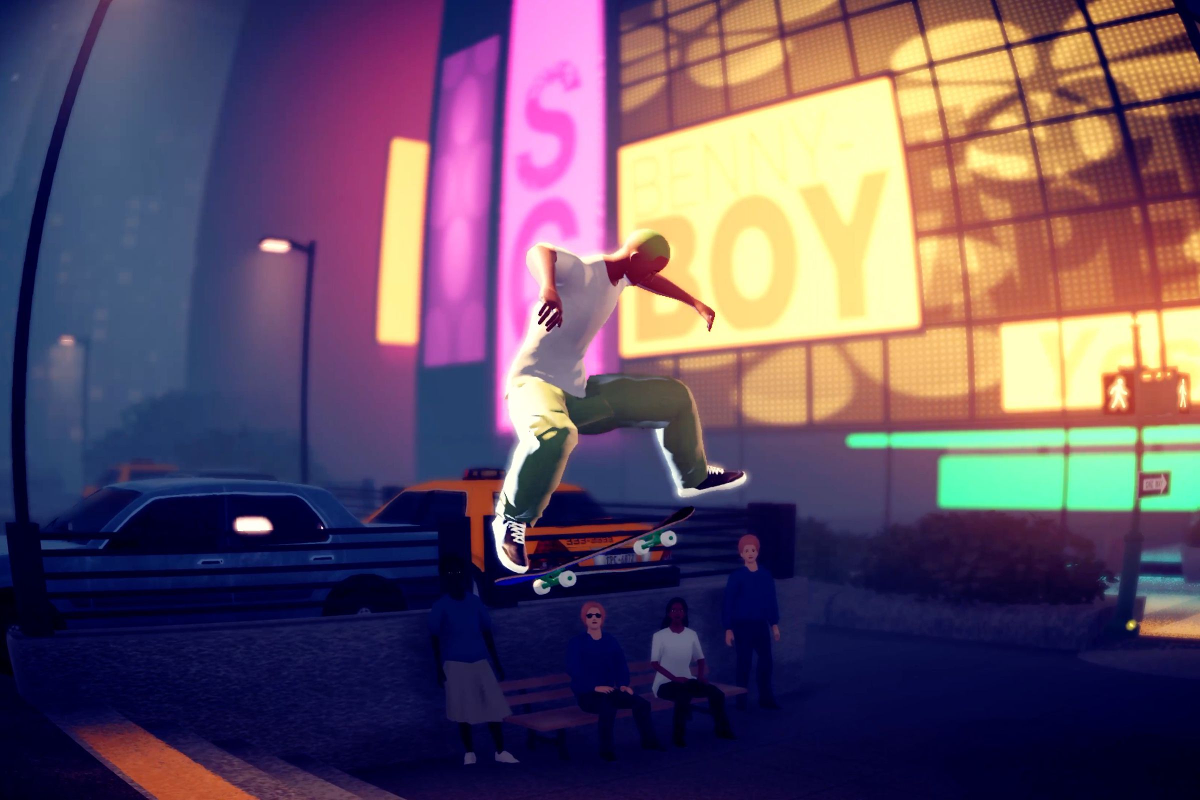 A screenshot from the video game Skate City: New York.