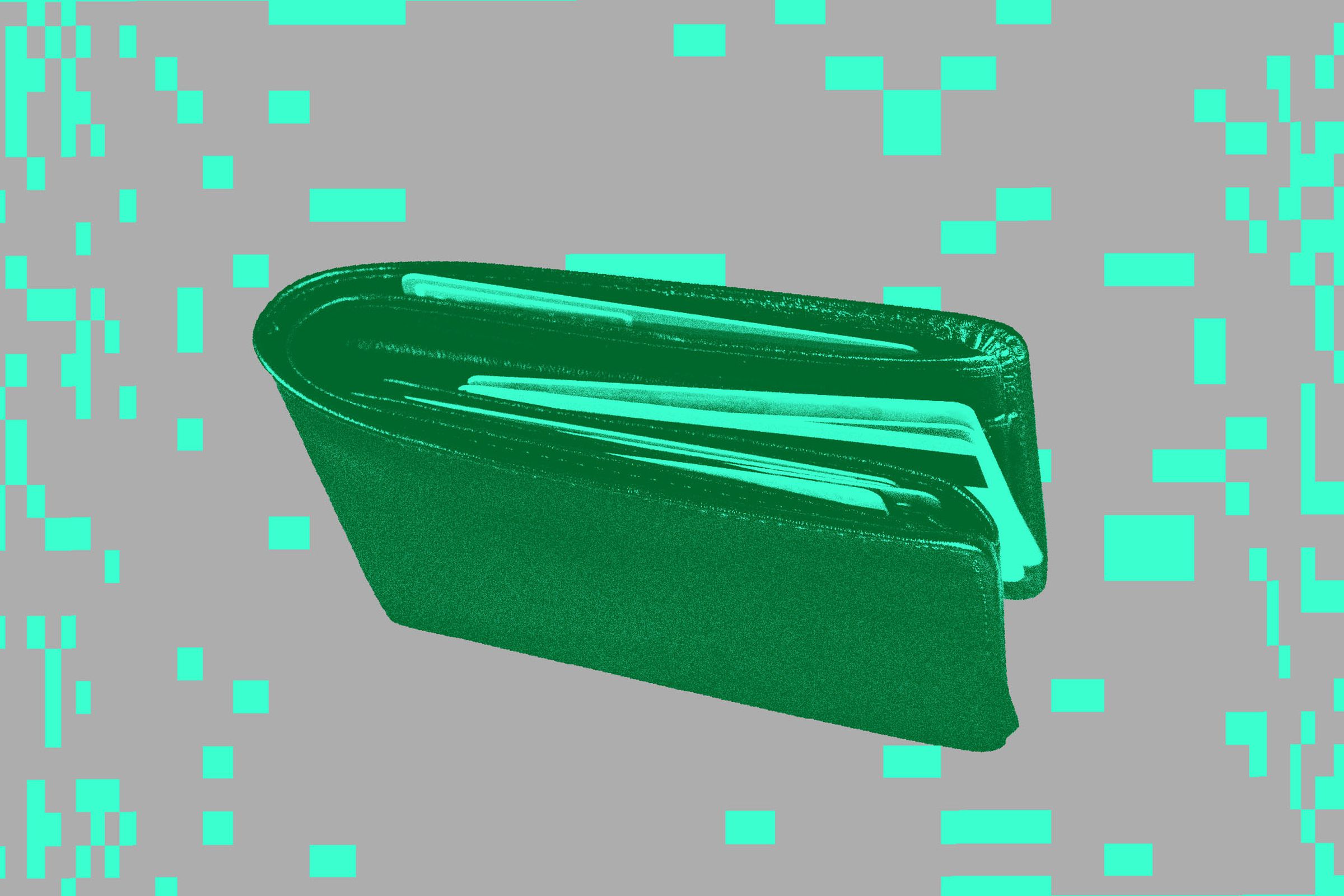 Graphic photo collage of a wallet.