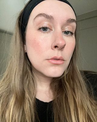 Beauty editor Kaitlyn McLintock with Urban Decay Space Cowboy Eye Shadow