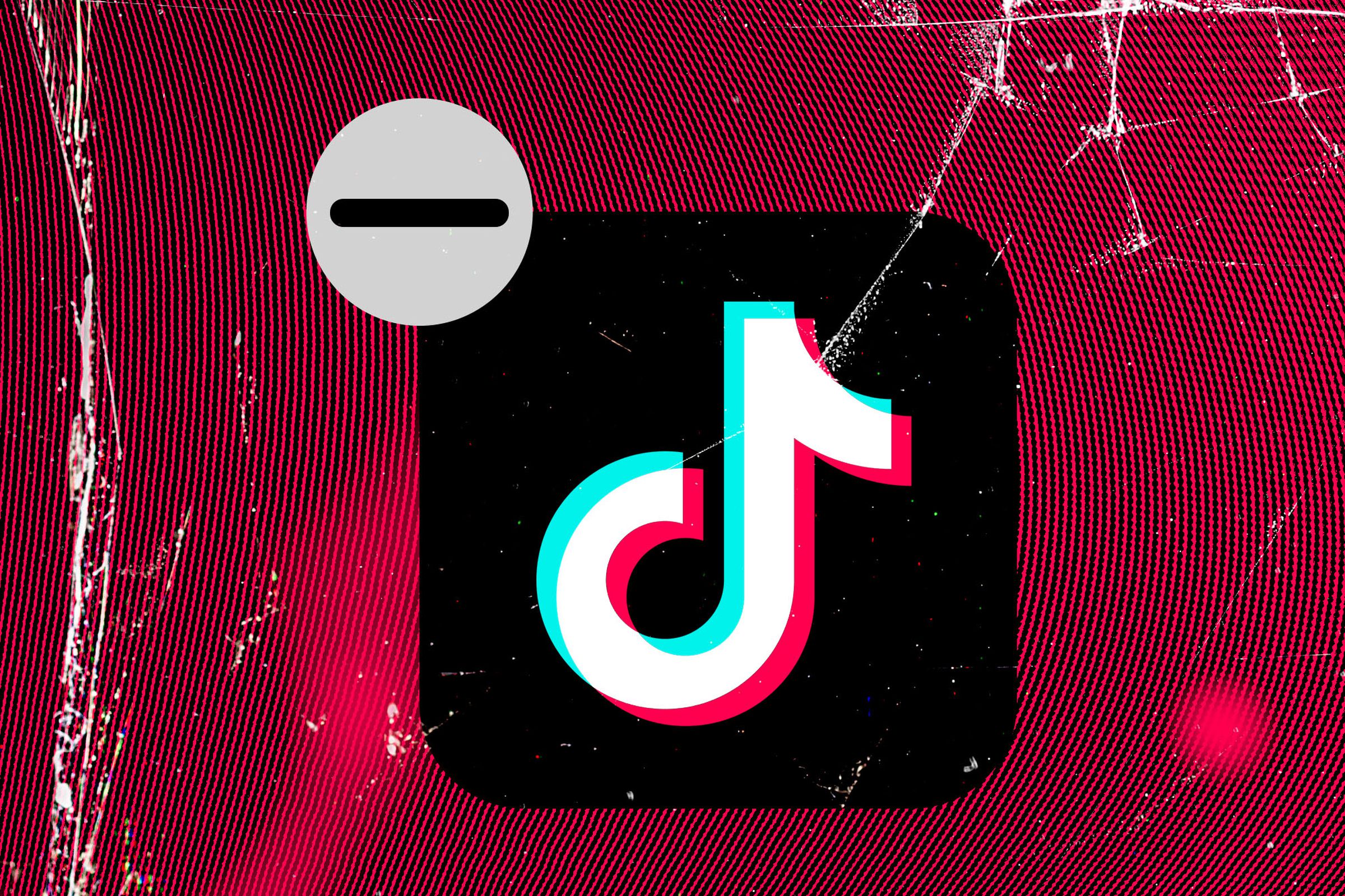 Photo illustration of Tik Tok app icon being deleted.