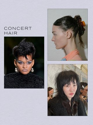 Collage of NYFW beauty trends