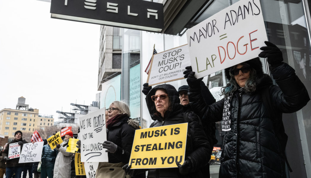 ‘TeslaTakeover’ protests are small, but numerous