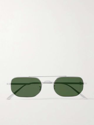 + Khaite 1989c Aviator-Style Silver-Tone Sunglasses