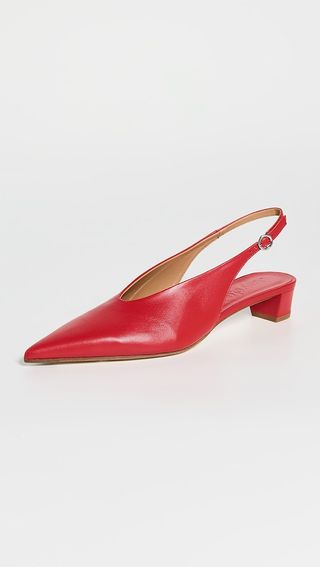 Aeyde Oti Nappa Leather Red Pumps
