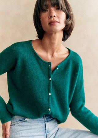 Gaspard Cardigan - Blue Green - Super Kid Mohair - Sézane