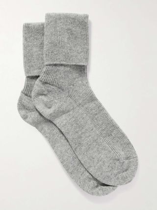 Ribbed Cashmere-Blend Socks