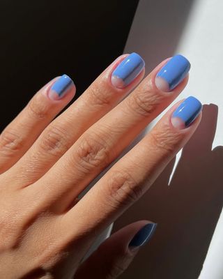 Half-moon french nails.