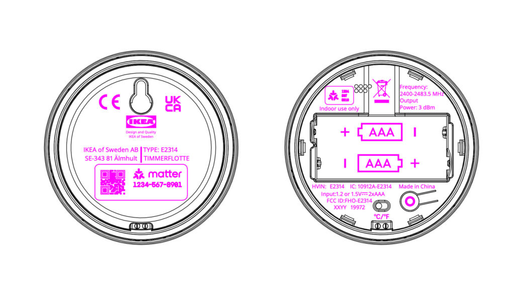 Ikea registered a Matter-over-Thread temperature sensor with the FCC