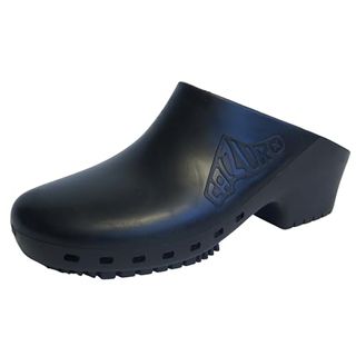 Calzuro Classic Work Clogs Without Holes - Unisex Nursing Clogs - Non Slip Shoes - Autoclavable Rubber Kitchen Shoes for Women and Men - Black