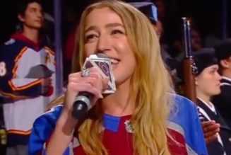 Ingrid Andress redeems herself with on-key performance of National Anthem