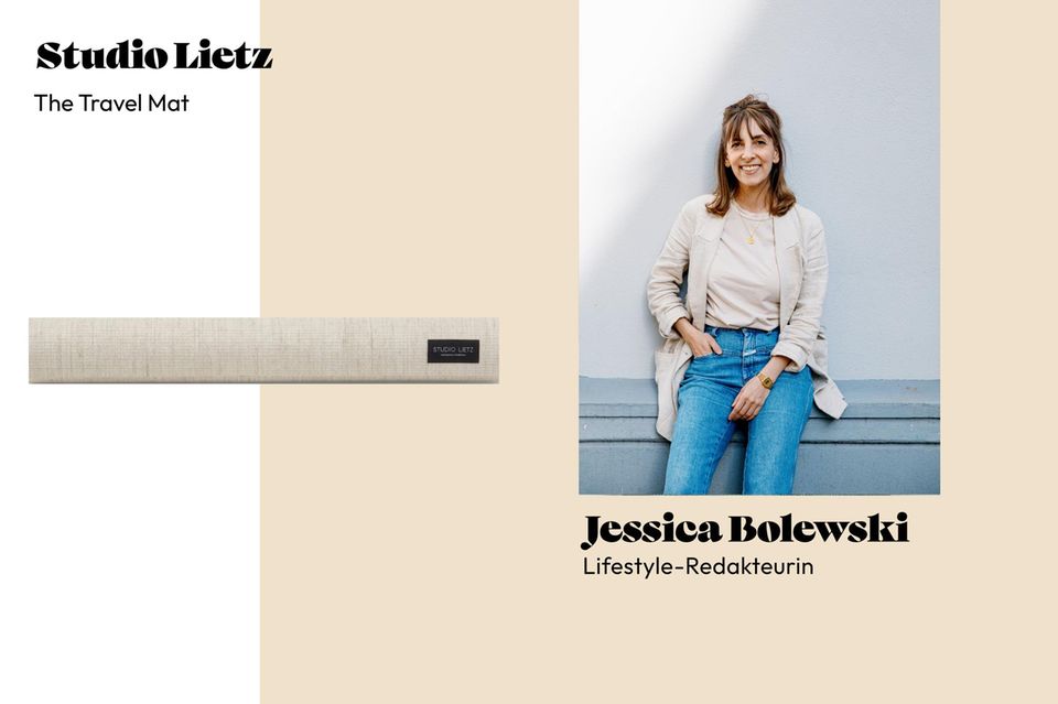 Faltbar, federleicht und extra dünn – Redakteurin Jessica übt Yoga jetzt auch unterwegs.
