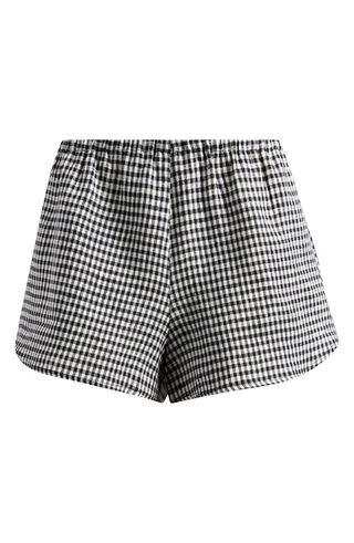 Tiffie Check Linen Shorts
