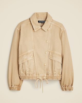 Garment-Dyed Flight Jacket in Durable Twill