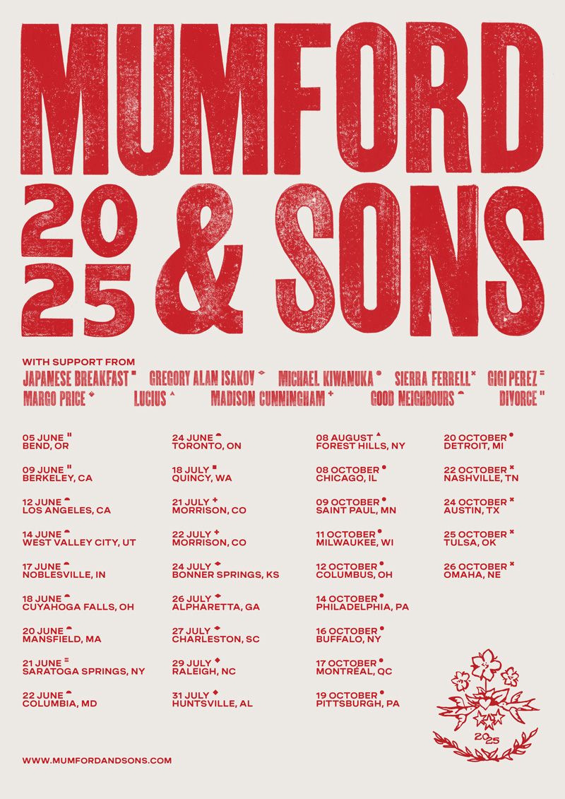 Mumford & Sons 2025 Tour Admat North American Tour Rushmere New Album