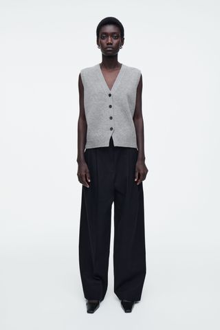 Relaxed Cotton Wide-Leg Trousers