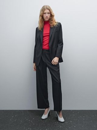 Massimo Dutti, Straight-Leg Cool Wool Trousers