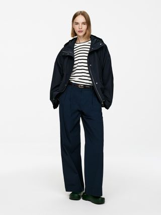 Pleated Trousers – Dark Blue – Women – Arket Gb