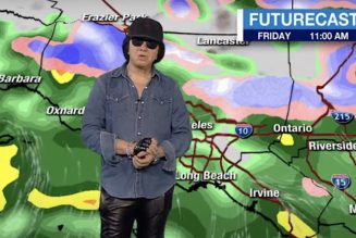 Rock and Rain All Nite: KISS' Gene Simmons delivers the weather on LA news station