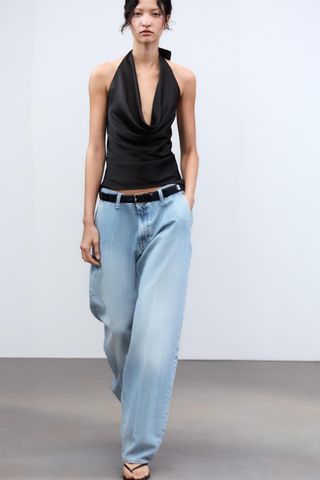 Satin Effect Halter Top