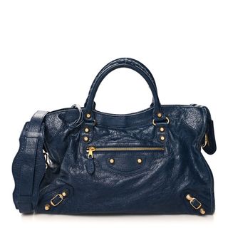 Balenciaga Agneau Giant 12 Gold Hardware City Bleu Mineral