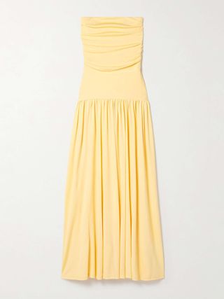 Mariana Strapless Gathered Jersey Maxi Dress