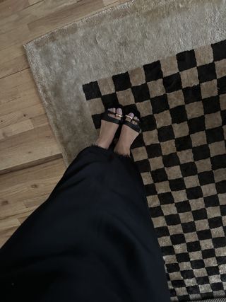 Selfie of Tory Burch pierced sandals