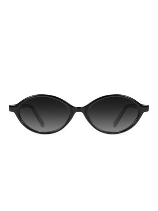 TIJN, Tijn Olisa Retro Oval Sunglasses for Women Men,polarized Uv Protection Shades,stylish Small Frame Sun Glasses(black/grey)