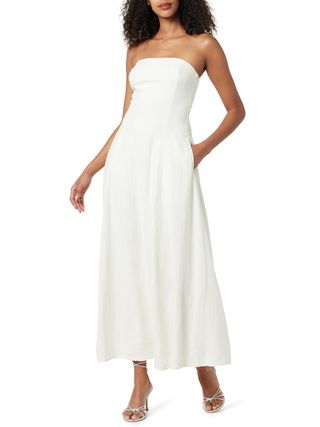 The Drop, The Drop Women's Carlota Strapless Linen Maxi Dress, Ivory, L