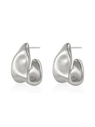 Amicon, Amicon Silver Earrings for Women,sterling Silver Plated Chunky Silver Stud Earrings Statement Cute Hypoallergenic Trendy Jewelry Gifts for Women