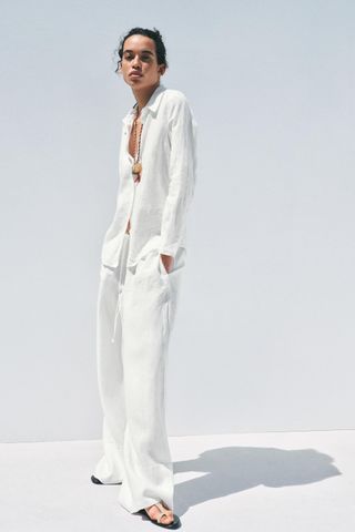 100% Linen Palazzo Pants Zw Collection