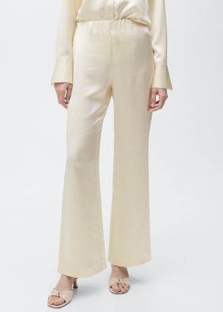 MANGO, Satin Straight-Fit Trousers