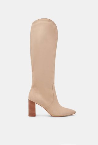 Nedi Wide Calf Boots Dune Nubuck