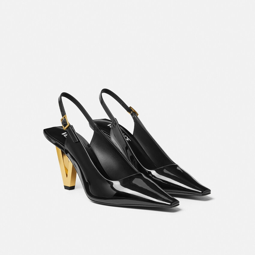 V2025 Patent Slingback Pumps 85 Mm