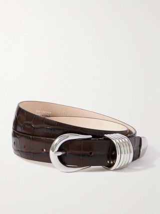Hollyhock Croc-Effect Leather Belt