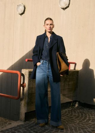 MANGO, Double-Breasted Lapels Coat