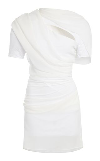 Castagna Cutout Draped Chiffon Mini Dress