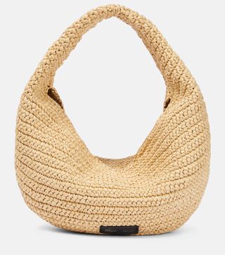 Olivia Medium Raffia Shoulder Bag
